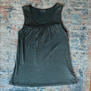 Michael Stars Dark Green Ruched Sleeveless Tank Top